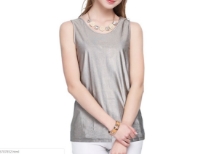 Picture of Anti Radiation Women Tank top  With Protection Shielding, 100% Silver-Polyester Fabric, 890690F, Silver